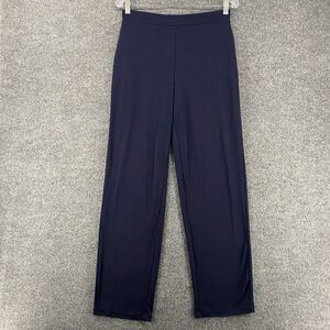 Susan Graver Pants Womens XS Navy Pull On Wide Leg Resort Lagenlook Trouser